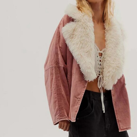 Free People Lolo Jacket in Mauve Size XL NWT - Picture 1 of 13